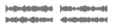 Ses ses dalgası podcast simgesi, dalga frekans deseni ve müzik eşitleyici çizgileri. Radyo kaydı, mikrofon konuşması ve dijital multimedya oynatıcı arayüzü için vektör ses dalgası sinyali.