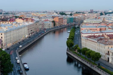 Kanal Fontanka Nehri, Saint Petersburg güneş önce sabahın erken saatlerinde ortaya çıkar