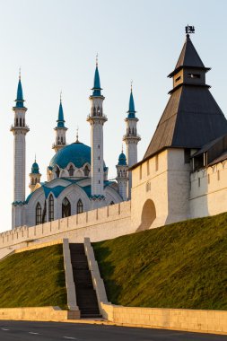 Kazan Rusya beyaz taş Kremlin ve Kul Şerif Camii