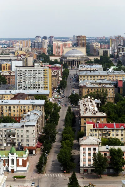 Novosibirsk, Rusya'nın şehrin ana caddesi Üstten Görünüm