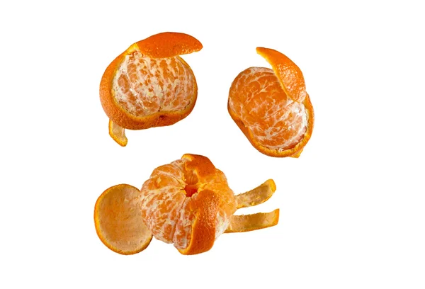 Gesunde Ernährung. Figuren von Mandarinen isoliert auf weißem Hintergrund — Stockfoto