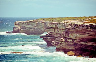 Cape Solander, Sydney yıpranmış kıyı kayalıklardan