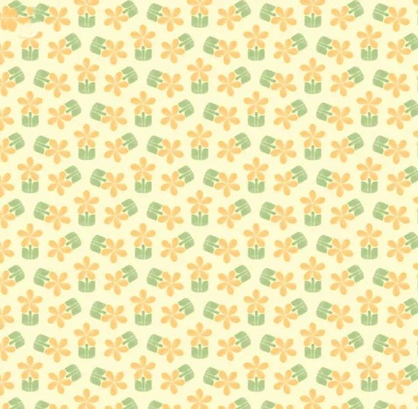 Turuncu Çiçekli Pastel Çiçek deseni ve Tasarım Projeleri için Yeşil Hediye Kutuları