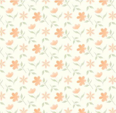 Sarı merkezli parlak çiçek deseni ve duvar kağıdı ve tasarım için yeşil yapraklar.