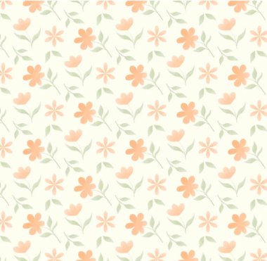 Sarı merkezli parlak çiçek deseni ve duvar kağıdı ve tasarım için yeşil yapraklar.