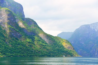 Norveç 'te Naeroyfjord. UNESCO Dünya Mirası.