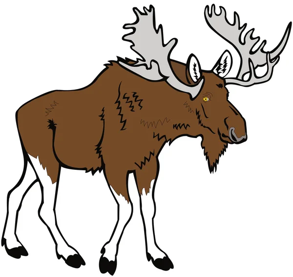 Moose vector dear brown — Stock Vector