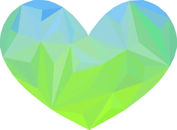 Πολυγωνικό Φόντο Σχήμα Καρδιάς Εικονογράφηση Διανύσματος — Διανυσματικό Αρχείο