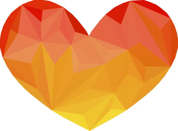 Αφηρημένη Πολυγωνική Απεικόνιση Διάνυσμα Σχήμα Καρδιάς — Διανυσματικό Αρχείο