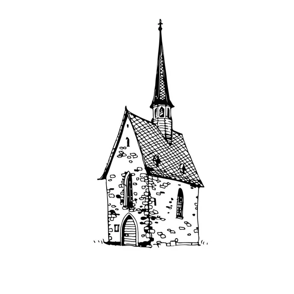 Милая Старая Часовня Снаружи Винтажная Европейская Религиозная Архитектура Церковное Здание — стоковое фото