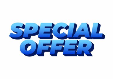 Text graphic featuring the words SPECIAL OFFER in bold, 3D blue letters
