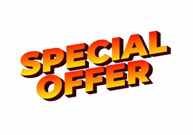 Kalın metin okuma özel teklifi sarıdan turuncuya, 3D efektli.