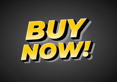 Cesur ve göze çarpan bir grafikle karşınızdayız! Büyük, sarı harflerle, koyu renkli arka plana karşı 3 boyutlu bir efektle..