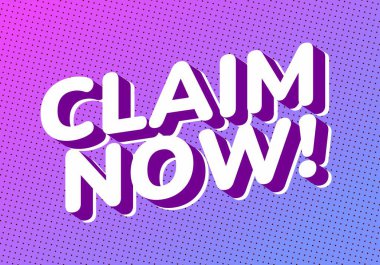 CLAIM dergisi okuyan üç boyutlu, çarpıcı bir grafik tasarımı! mor ve pembenin eğimli arkaplanı ile noktalı desenler arasında.