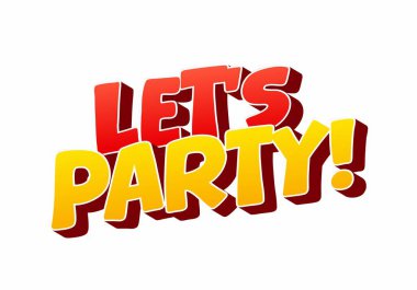 Parti deyimiyle renkli metin tasarımı! kalın harflerle