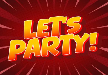 Metin Partisinden canlı bir grafik tasarımı! Kalın, renkli harflerle kırmızı bir arka plana karşı.