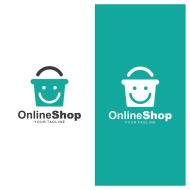 Happy Shopping için basit modern ve simgesel logo / simge