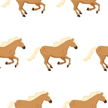 Yeni yıl tekstil, ambalaj ve yılbaşı kartları için Çin Yeni Yıl 2026 'nın sembolü olan sarı atların dörtnala koştuğu desen.