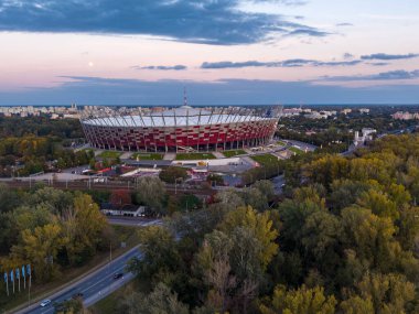 Varşova, Polonya - 5 Ekim 2025: Ulusal PGE Narodowy Stadyumu. Yüksek kalite fotoğraf