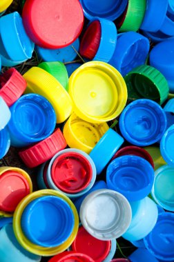 Arka plan olarak plastik kapaklar