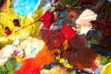 Çok renkli closeup arka plan yağ boyalar