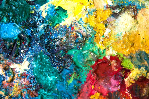 Pinturas a óleo multicolorido closeup fundo abstrato — Fotografia de Stock