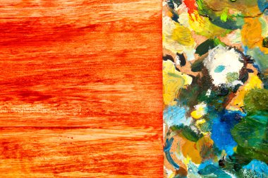 Resim paleti renkli ahşap zemin üzerine