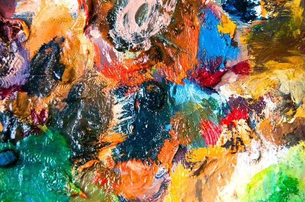 Olie schildert veelkleurige close-up abstracte achtergrond — Stockfoto