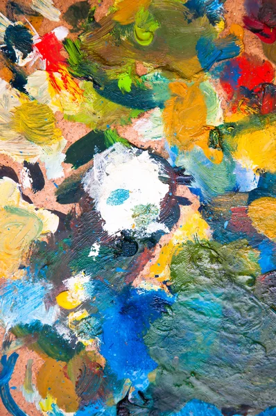 Peintures à l'huile multicolore gros plan fond abstrait — Photo