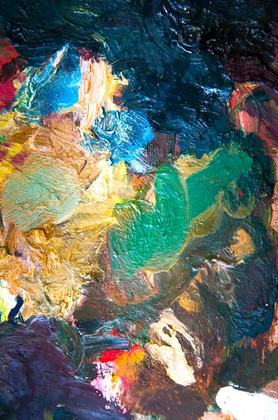 Pinturas al óleo multicolor primer plano fondo abstracto —  Fotos de Stock