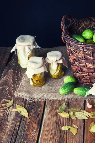 Pickles in jars for the winter — Stock Photo, Image