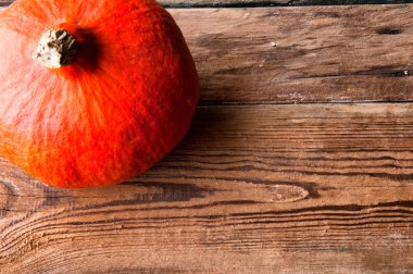 Kabak vintage ahşap masa üzerinde. Boşaltmak. Yukarıdan görüntülemek