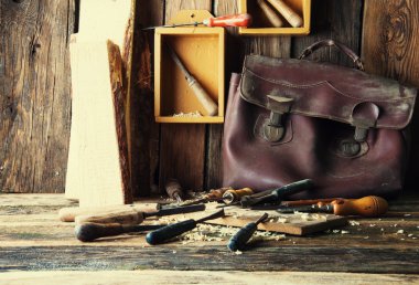 Keskiler ve geleneksel marangoz worksh Ahşap oyma parça