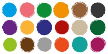 Saydam arkaplanda yuvarlak fırça boyalı mürekkep çemberi pankartı