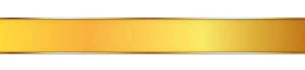 Lange Goldene Schleife Banner Auf Weißem Hintergrund — Stockvektor
