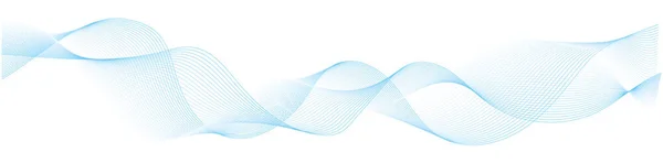Abstrakter Vektor Blaue Kurvenwellenlinien Auf Weißem Hintergrund — Stockvektor