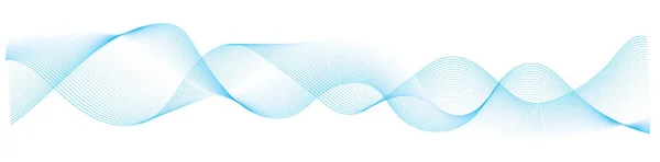 Abstrakter Vektor Blaue Kurvenwellenlinien Auf Weißem Hintergrund — Stockvektor