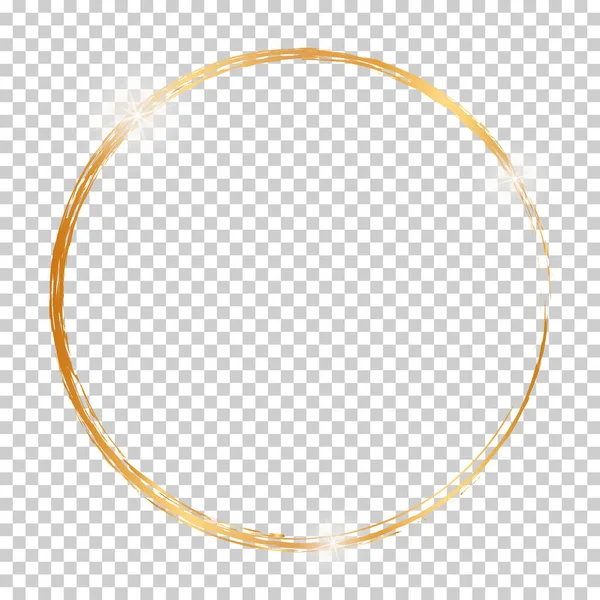 Goud Rond Frame Transparante Achtergrond — Stockvector