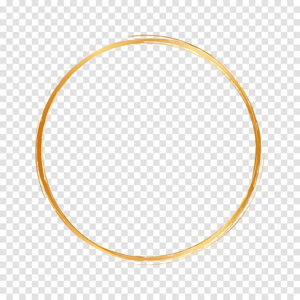 Goud Rond Frame Transparante Achtergrond — Stockvector