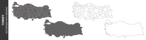 Set Von Politischen Landkarten Der Türkei Mit Isolierten Regionen Auf — Stockvektor