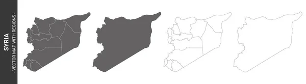 Set Von Politischen Karten Von Syrien Mit Isolierten Regionen Auf — Stockvektor