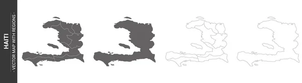Set Von Politischen Karten Von Haiti Mit Isolierten Regionen Auf — Stockvektor