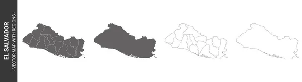 Set Von Politischen Landkarten Von Salvador Mit Isolierten Regionen Auf — Stockvektor