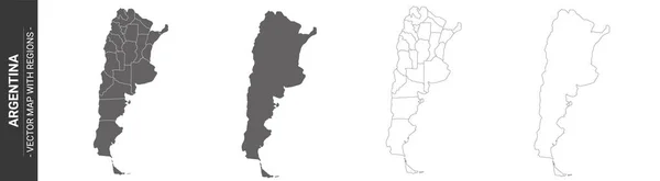 Set Von Politischen Landkarten Von Argentinien Mit Isolierten Regionen Auf — Stockvektor