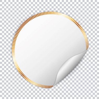 Şeffaf arkaplanda altın çerçeveli kağıt yuvarlak etiket