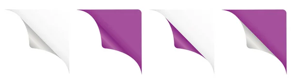 Banner Esquina Púrpura Elementos Diseño Aislados Sobre Fondo Blanco — Vector de stock