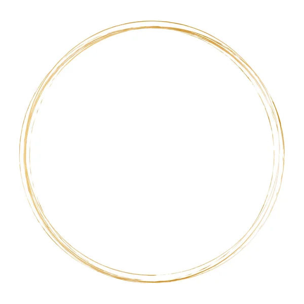 Beyaz arkaplanda altın fırça yuvarlak çerçeve pankartları