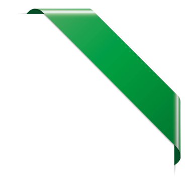 Beyaz arkaplanda yeşil köşe şeridi afişi