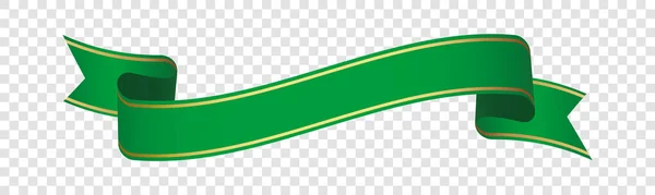 Şeffaf Arkaplanda Yeşil Vintage Kurdele Etiketi — Stok Vektör