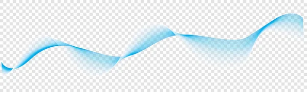 Абстрактные Синие Векторные Волновые Линии Прозрачном Фоне — стоковый вектор